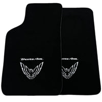 Black Floor Mats for Pontiac FireBird (1970-1981) with Trans Am Logo - AutoWin