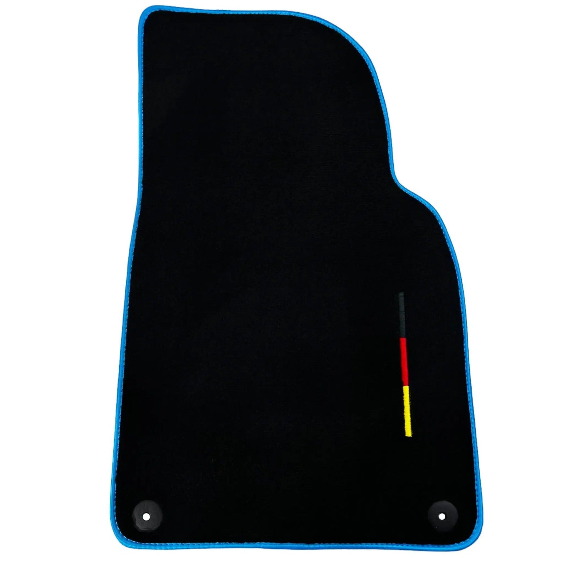 Black Floor Mats for Porsche 911 - 992 (2019-2024) with Blue Trim - AutoWin