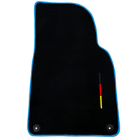 Black Floor Mats for Porsche 911 - 992 (2019-2024) with Blue Trim - AutoWin