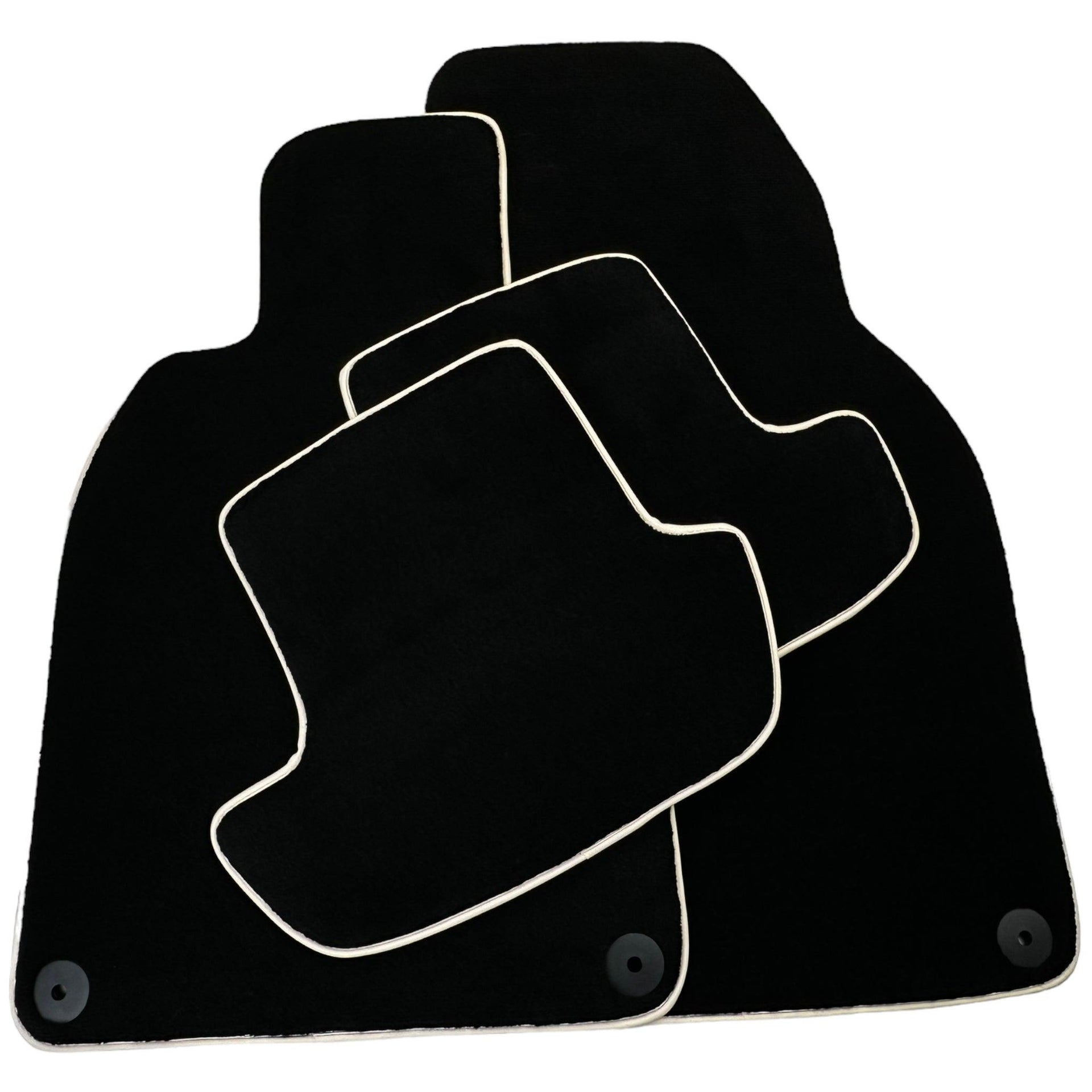 Black Floor Mats for Porsche Cayenne (2018-2023) | Beige Trim - AutoWin