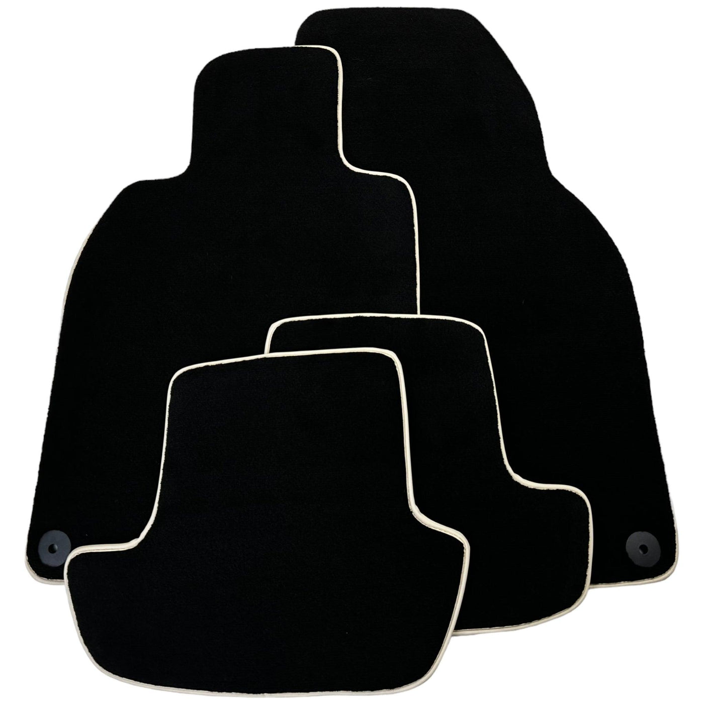 Black Floor Mats for Porsche Cayenne (2018-2023) | Beige Trim - AutoWin