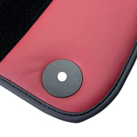 Black Floor Mats for Porsche Macan (2014-2023) with Bordeaux Nappa Leather | ER56 Design - AutoWin