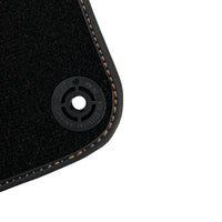 Black Floor Mats for Porsche Macan (2014-2023) with Orange Alcantara Leather ER56 Design - AutoWin