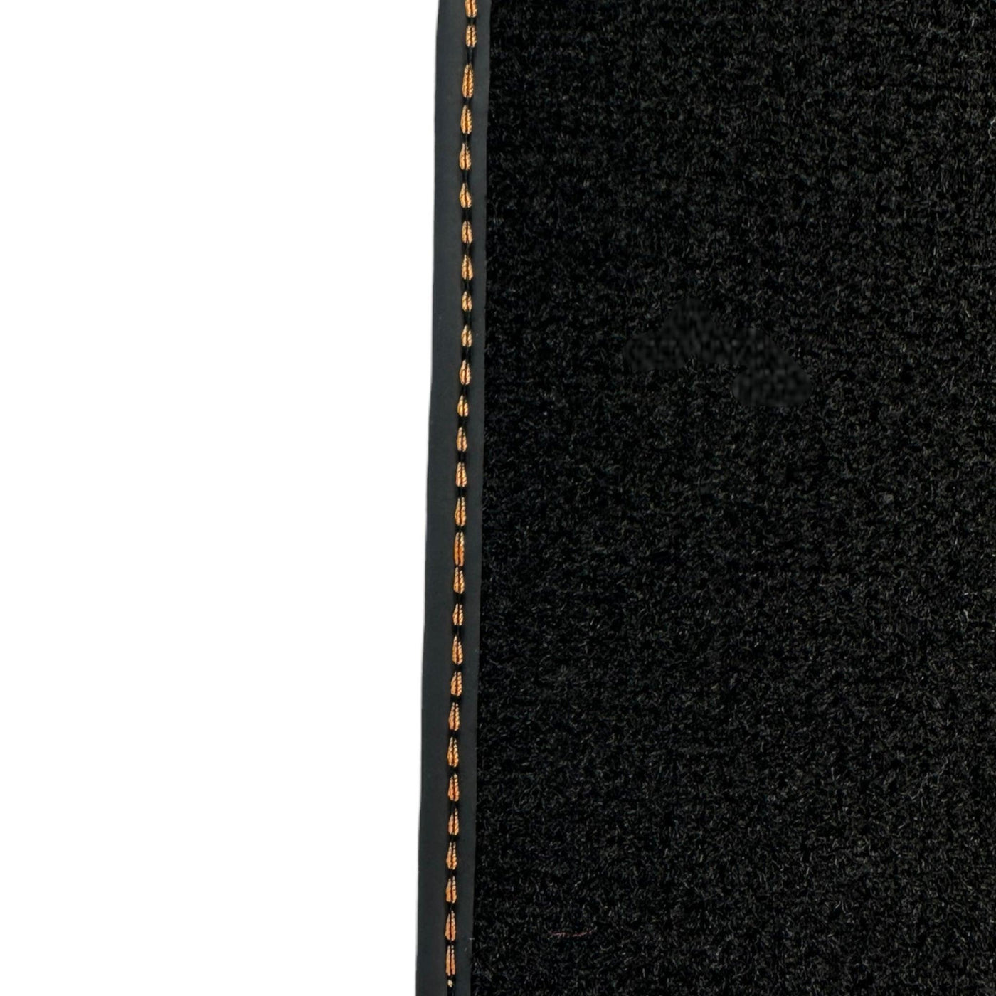 Black Floor Mats for Porsche Panamera (2009-2016) with Orange Alcantara Leather ER56 Design - AutoWin