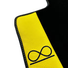Black Floor Mats For Rolls Royce Black Badge Cullinan Yellow Leather - AutoWin