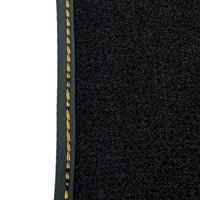 Black Floor Mats for Rolls Royce Black Badge Ghost Series II (2021-2024) with Orange Alcantara