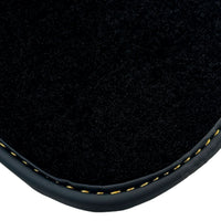 Black Floor Mats for Rolls Royce Black Badge Ghost Series II (2021-2024) with Orange Alcantara