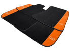 Black Floor Mats For Rolls Royce Black Badge Wraith Orange Alcantara - AutoWin