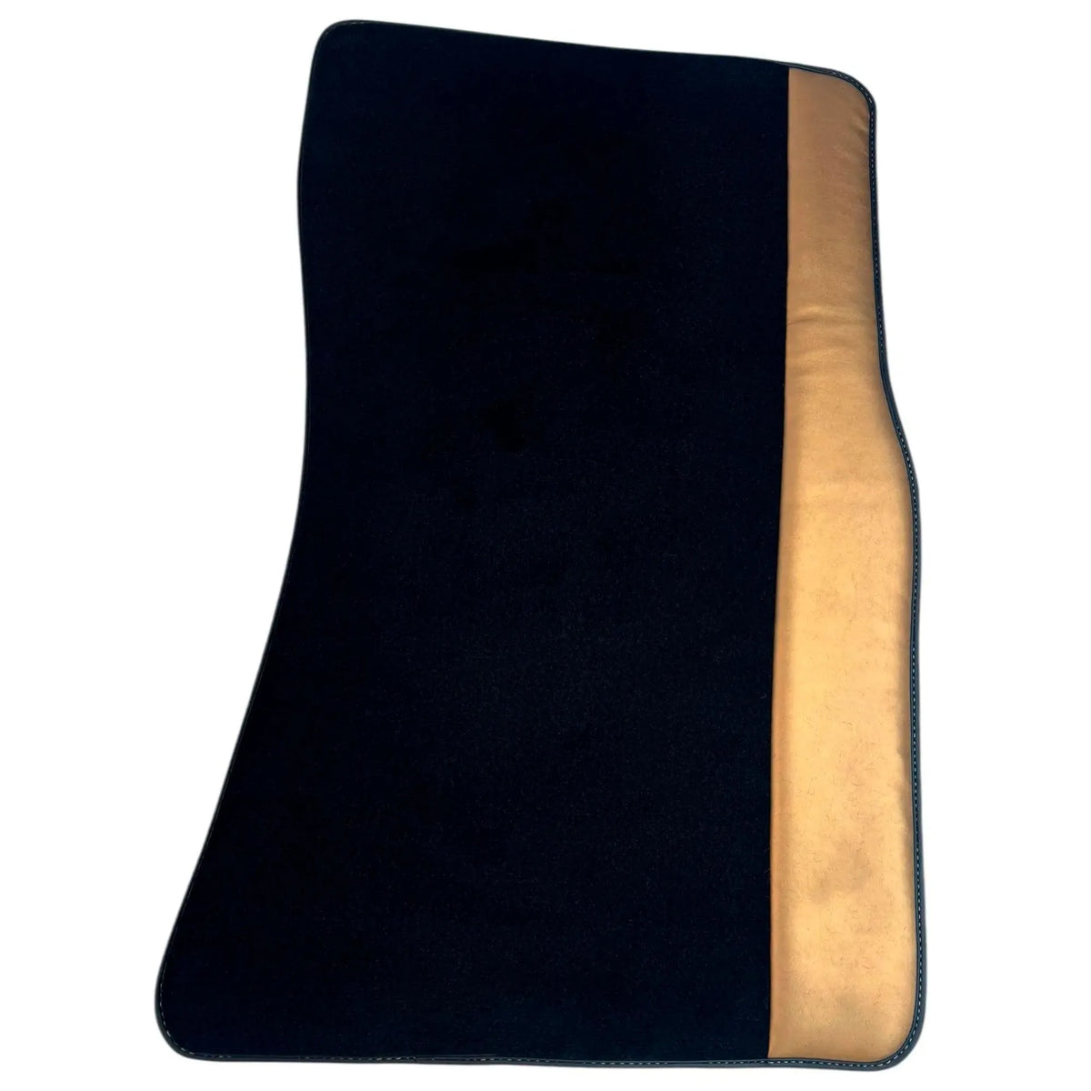 Black Floor Mats for Rolls Royce Cullinan (2018-2025) with Golden Leather