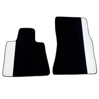 Black Floor Mats for Rolls Royce Cullinan (2018-2025) with White Leather