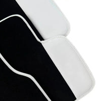 Black Floor Mats for Rolls Royce Cullinan 2018-2025 with White Leather | White Trim