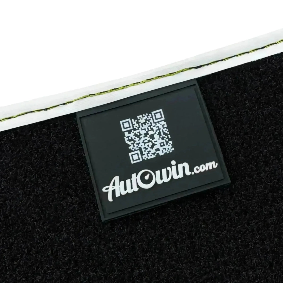 Black Floor Mats for Rolls Royce Cullinan 2018-2025 with White Leather | White Trim