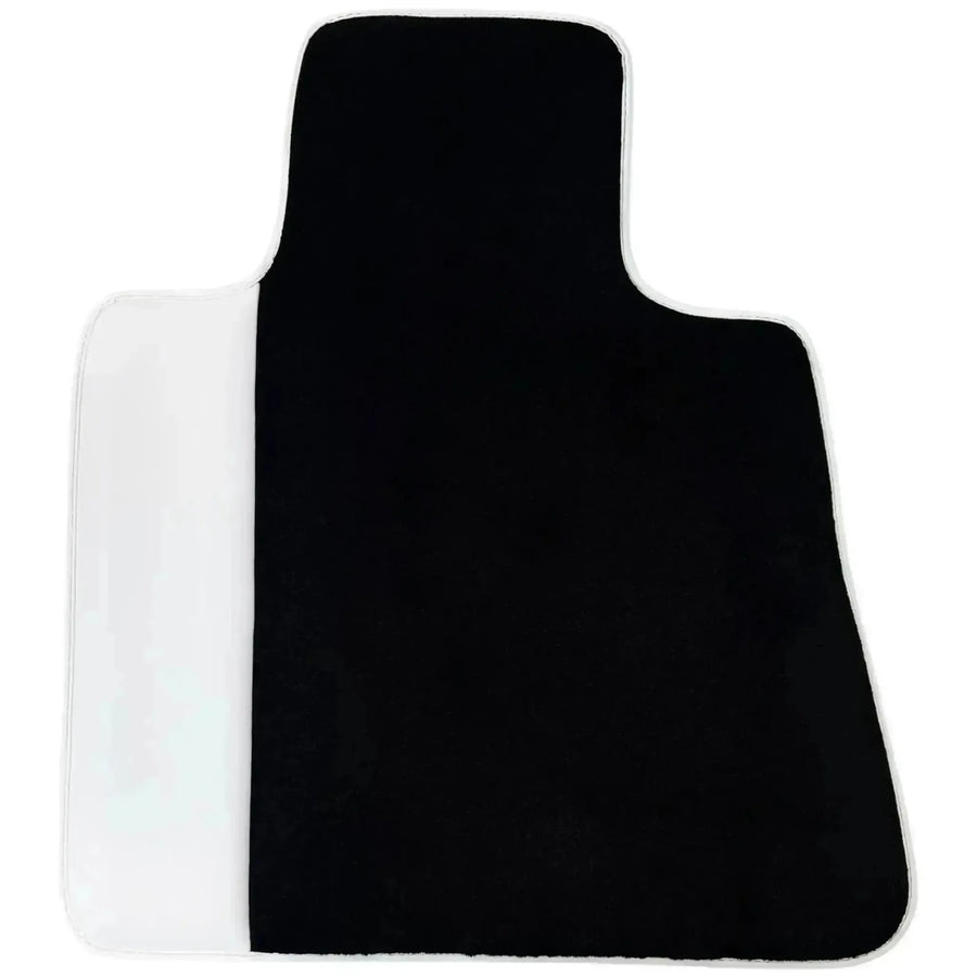 Black Floor Mats for Rolls Royce Cullinan 2018-2025 with White Leather | White Trim