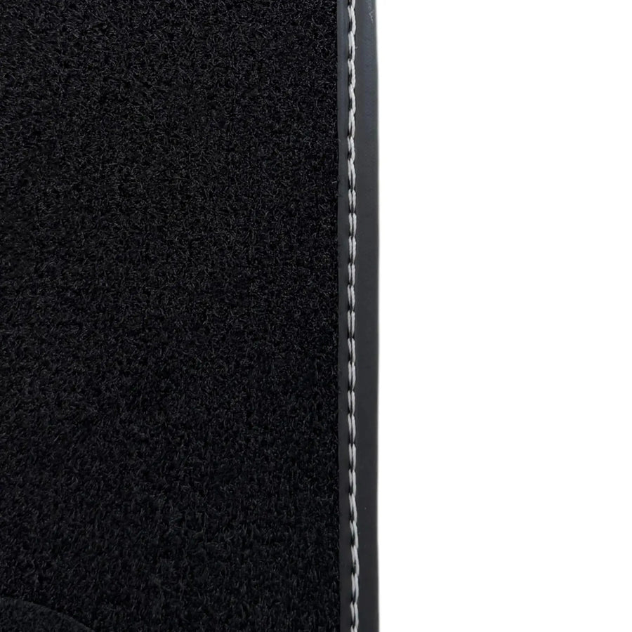 Black Floor Mats for Rolls Royce Dawn (2016-2023) with Gray Leather Borders