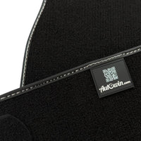 Black Floor Mats for Rolls Royce Dawn (2016-2023) with Gray Leather Borders