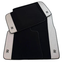 Black Floor Mats for Rolls Royce Dawn (2016-2023) with Gray Leather Borders
