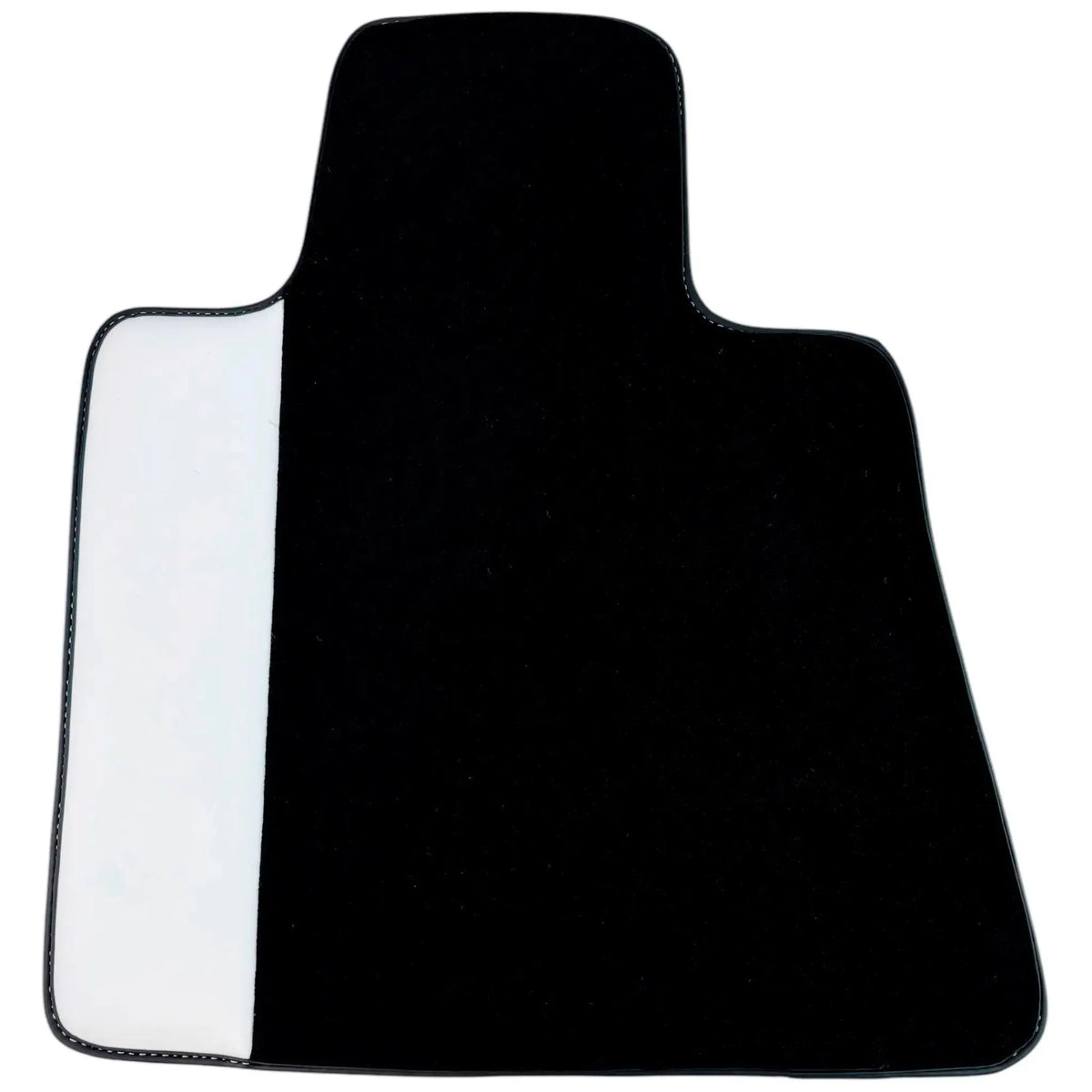 Black Floor Mats for Rolls Royce Ghost Series I (2010–2020) with White Leather