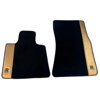 Black Floor Mats for Rolls Royce Phantom Drophead Coupe (2007-2016) with Gold Leather