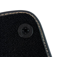 Black Floor Mats for Rolls Royce Phantom Drophead Coupe (2007-2016) with Golden Leather