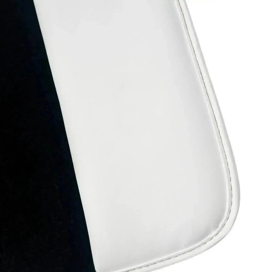 Black Floor Mats for Rolls Royce Phantom Drophead Coupe 2007-2016 with White Leather | White Trim