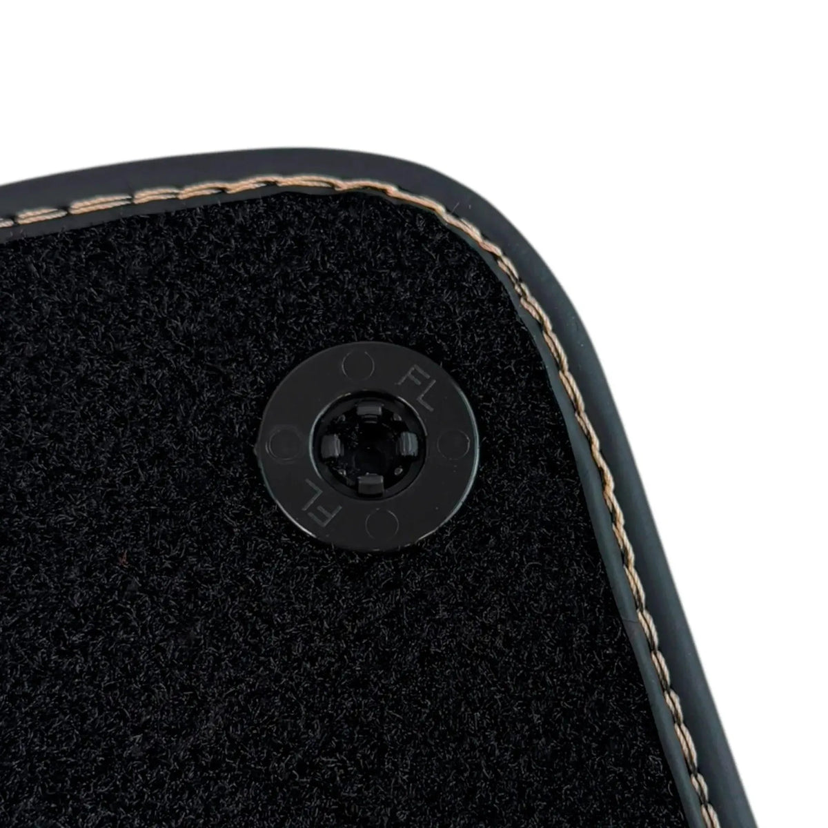 Black Floor Mats for Rolls Royce Phantom Sedan (2003-2016) with Golden Leather