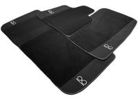 Black Floor Mats For Rolls Royce Phantom VIII (2017-2024) Black Badge Fluorescent Logo