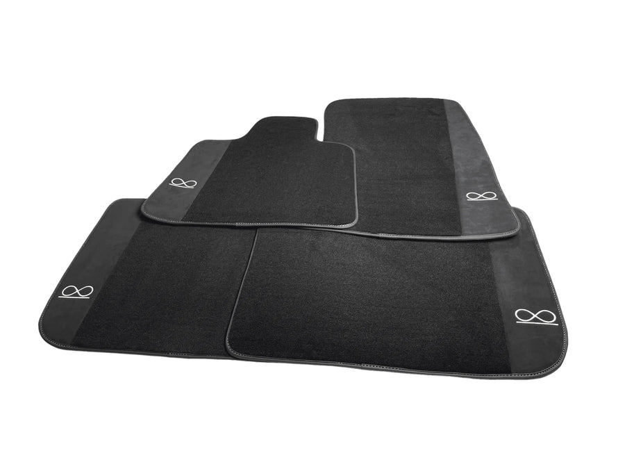 Black Floor Mats For Rolls Royce Phantom VIII (2017-2024) Black Badge Fluorescent Logo