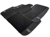 Black Floor Mats For Rolls Royce Phantom VIII (2017-2024) Black Badge Fluorescent Logo