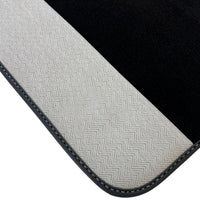 Black Floor Mats for Rolls Royce Phantom VIII (2017-2024) with Gray Leather Borders
