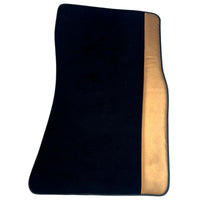 Black Floor Mats for Rolls Royce Shadow (1965-1977) with Golden Leather