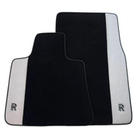 Black Floor Mats for Rolls Royce Shadow (1965-1977) with Gray Leather Borders