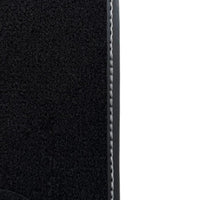 Black Floor Mats for Rolls Royce Shadow (1965-1977) with Gray Leather Borders