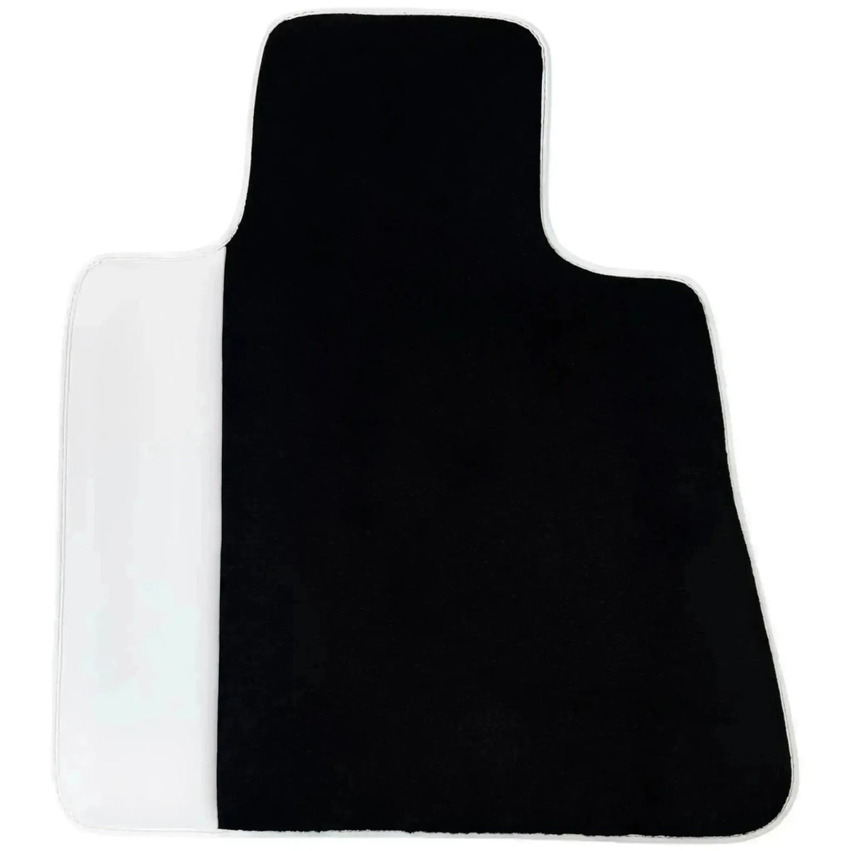 Black Floor Mats for Rolls Royce Shadow (1965-1977) with White Leather | White Trim