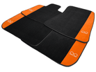 Black Floor Mats For Rolls Royce Spectre (2023-2024) Orange Alcantara Leather - AutoWin