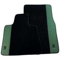 Black Floor Mats for Rolls Royce Wraith (2013–2023) with Green Leather