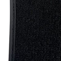 Black Floor Mats for Rolls Royce Wraith (2013–2023) with White Leather | RR Logo