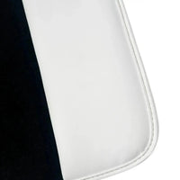 Black Floor Mats for Rolls Royce Wraith (2013-2023) with White Leather | White Trim