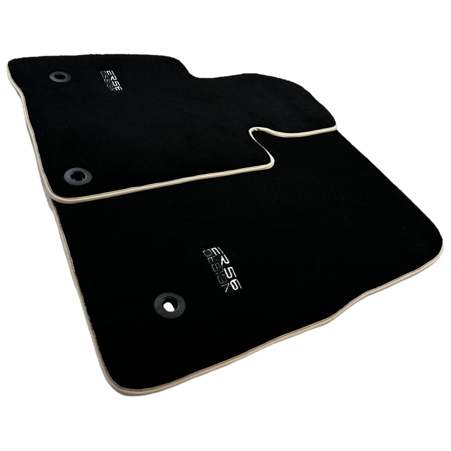Black Floor Mats For Toyota Land Cruiser 150 (2009-2022) Beige Trim | ER56 Design - AutoWin