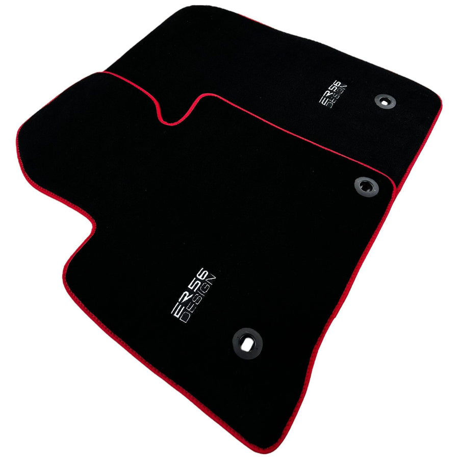 Black Floor Mats For Toyota Land Cruiser 150 (2009-2022) Red Trim | ER56 Design - AutoWin