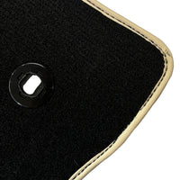 Black Floor Mats For Toyota Land Cruiser 200 (2008-2012) Beige Trim | ER56 Design - AutoWin