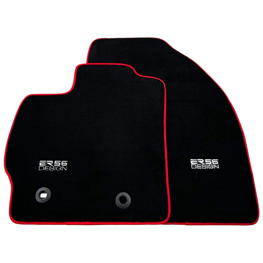 Black Floor Mats for Toyota Prius (2009-2012) ER56 Design with Red Trim - AutoWin