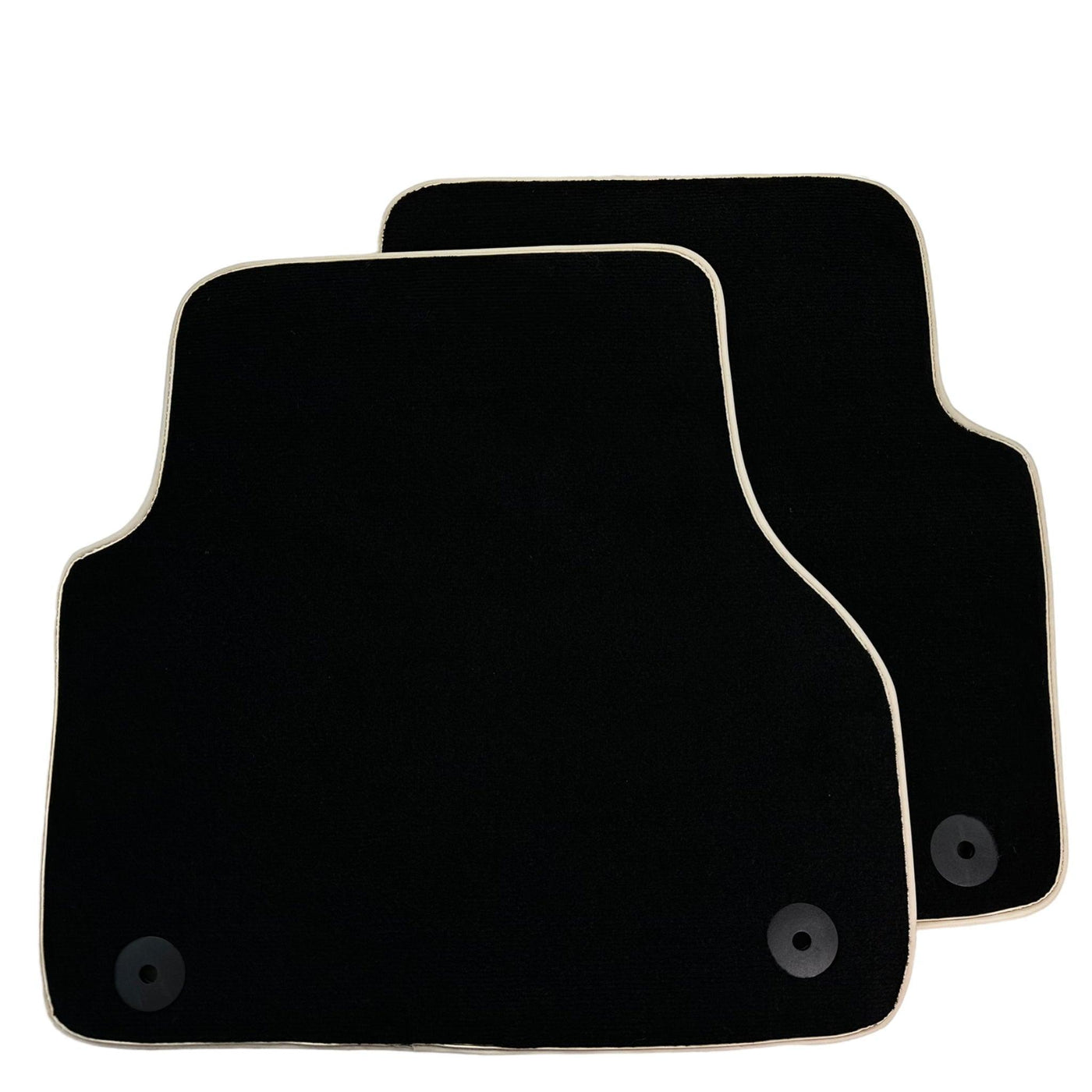 Black Floor Mats With Beige Trim For Audi A6 C8 Sedan (2018-2023) ER56 Design - AutoWin