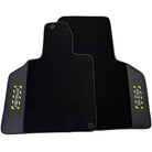 Black Floor Mats with Leather for Lamborghini Gallardo (2004-2014) - Fighter Jet Edition - AutoWin