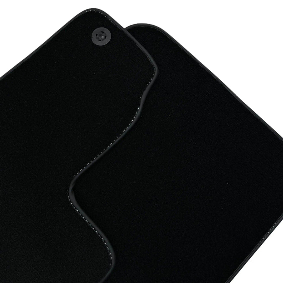 Black Floor Mats with Leather for Lamborghini Gallardo (2004-2014) - Fighter Jet Edition - AutoWin