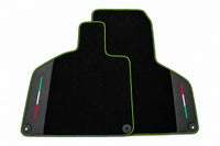 Black Floor Mats with Leather for Lamborghini Huracan (2014-2023) - Italian Edition Green trim