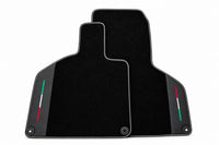Black Floor Mats with Leather for Lamborghini Huracan (2014-2023) - Italian Edition White trim