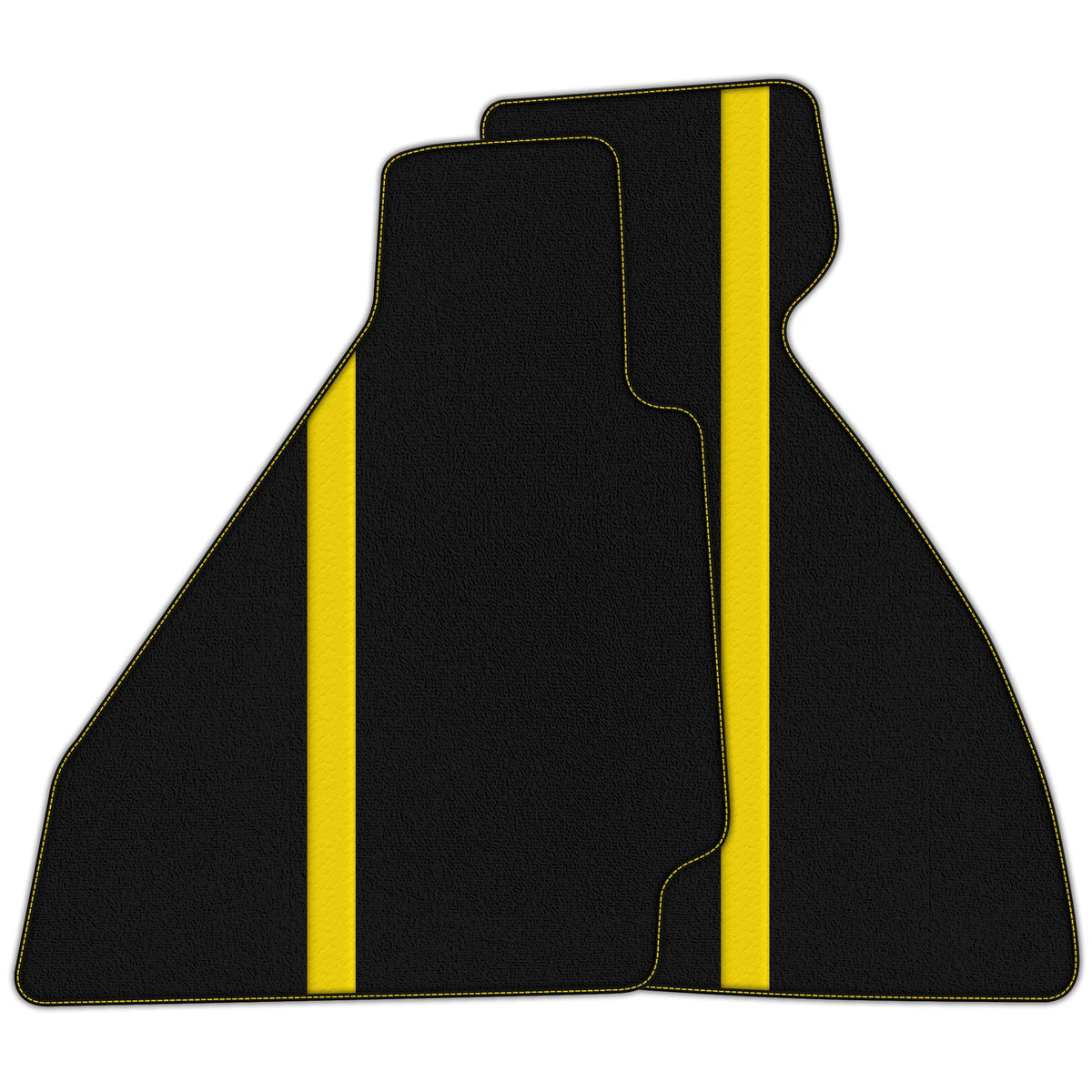 Black Floor Mats with Leather Line for Ferrari 328 GTB (1985-1989) - Various Colors