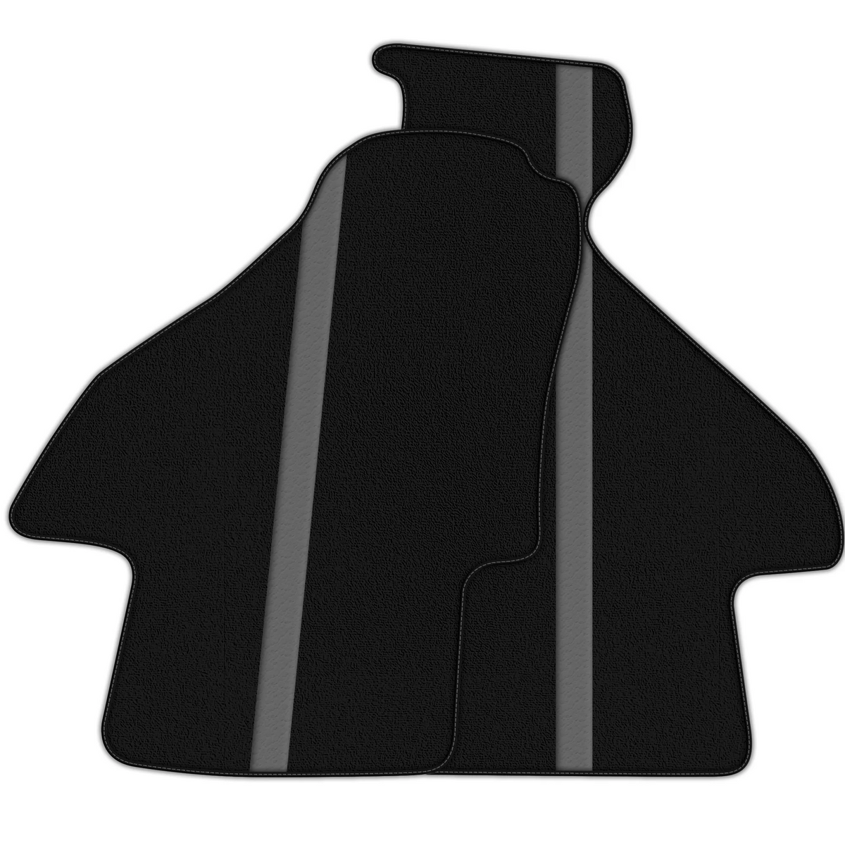 Black Floor Mats with Leather Line for Ferrari Mondial Coupe (1983-1993) - Various Colors