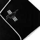 Black Floor Mats with White Trim For Ford Mustang V (2004-2010) With Pony - AutoWin