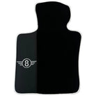 Black Floor Mats for Mini Cooper F56 (2013-2022) with Leather | White Trim - AutoWin